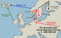 Great migration period of Scandinavia.